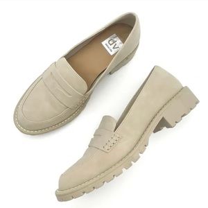 NEW DV Dolce Vita Catalina Lug Sole Loafer Light Taupe Faux Suede